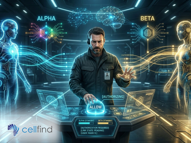 Cellfind Securing AI-to-AI transactions via SMS and MFA